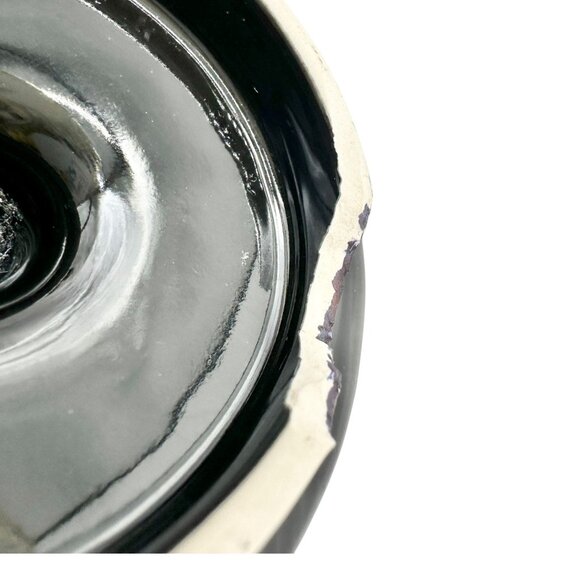 Pier 1 Vintage Handpainted Porcelain Tea Pot Black Blue White Floral Design - Picture 12 of 12